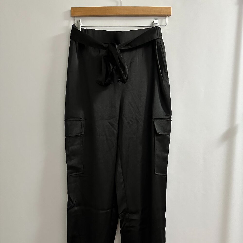 Sincerely Jules Black Satin Cargo Pants NEW WITH TAGS!